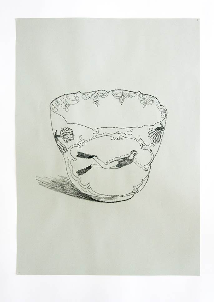 potlood en acryl op papier |