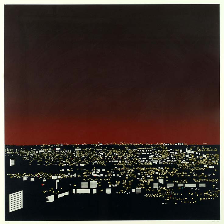 Hans Broek | Midcity | 1999 | zeefdruk | 120 x120 cm