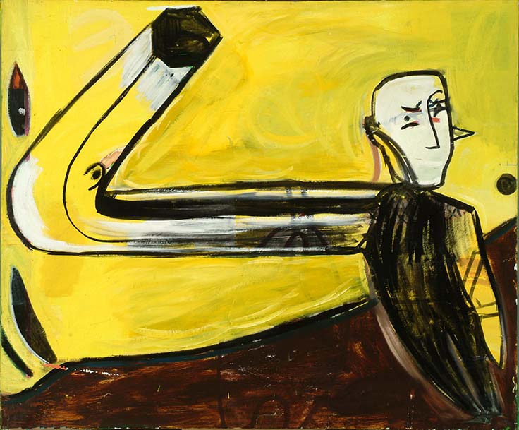 Kars Persoon | De dappere | 1982 | acryl op doek | 100 x 120 cm