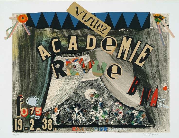 Paul Citroen | Academie Revue | 1938 | litho met collage | 49 x 64 cm