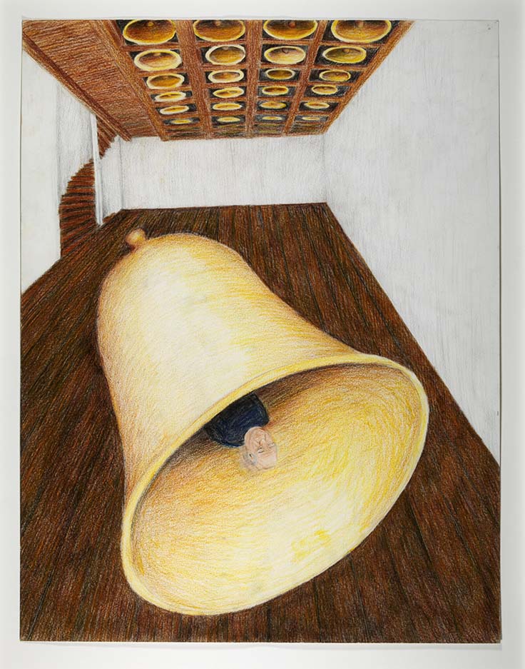 Paul de Reus | klok | 2007 | potlood op papier | 65 x 50 cm
