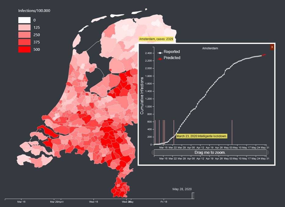 Verspreiding corona in kaart gebracht